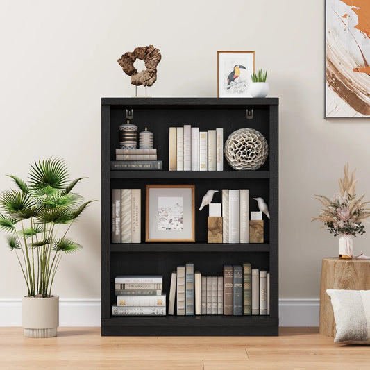 Thasty 42" H x 31" W Standard Bookcase with 3-Tiers Shelf