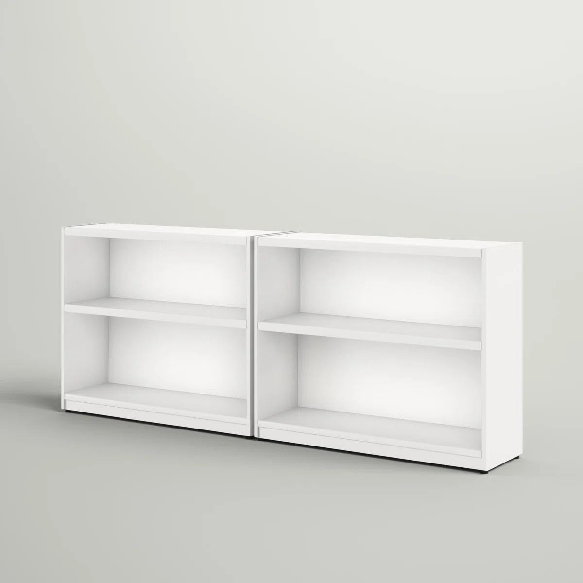 Paulica Small 2 Shelf Bookcase - Set of 2, Storage Bookshelves for Home Office and Living Room