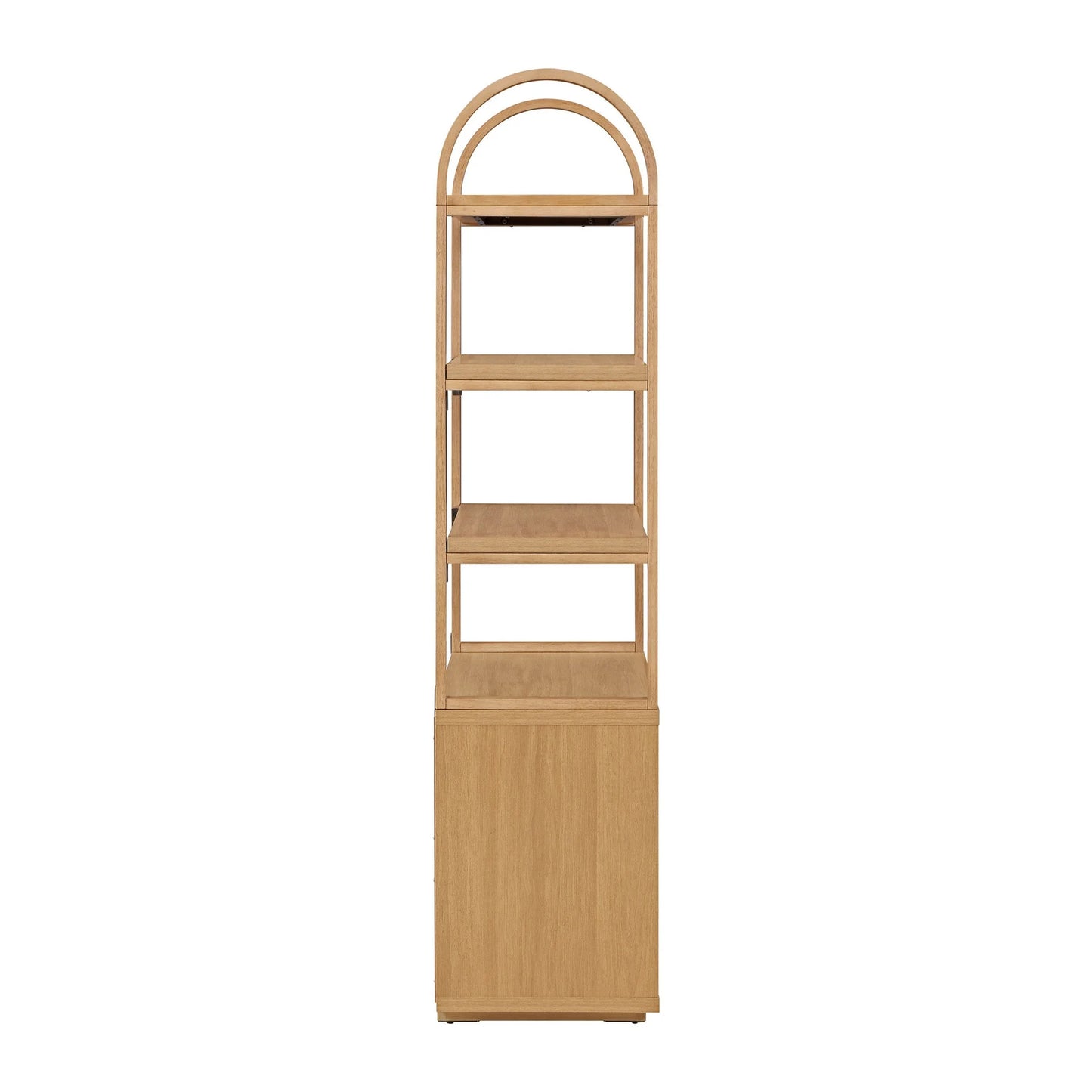 Thasty Fluted 3-Shelf Bookcase with Storage Cabinet by Drew Barrymore, Light Honey Wood Finish